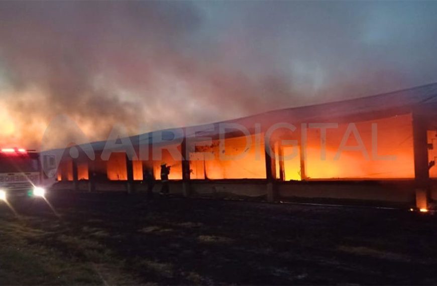 Pérdidas casi totales por incendio en un criadero en San Justo